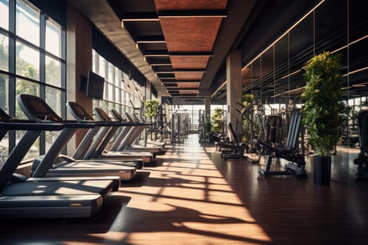 Photo of a blur gym background fitness center.
