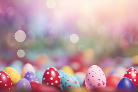 Colorful Easter Egg background with Copy space, AI Generative.