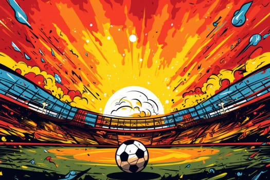 soccer stadium football doodle art illustration background.