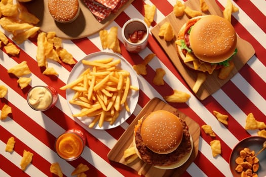 fast food design pattern or junk food design background.