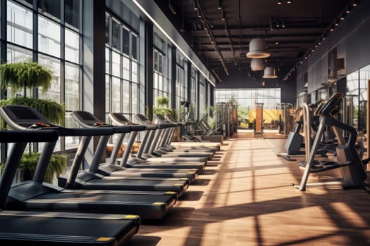 Photo of a blur gym background fitness center.
