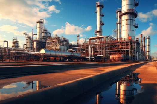 The Oil Refining and Petrochemical Industries plant in twilight time.