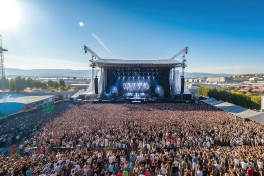 Photo of Crowd of people watching a music concert.