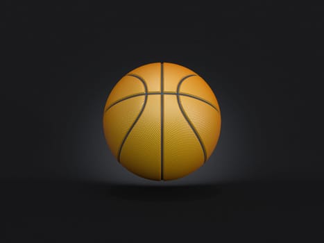 Sport background Basketball ball 3D rendering illustration isolated on black background