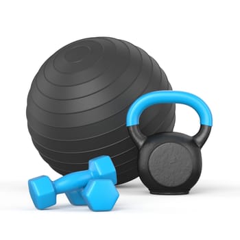 Gym equipment 3D rendering illustration isolated on white background