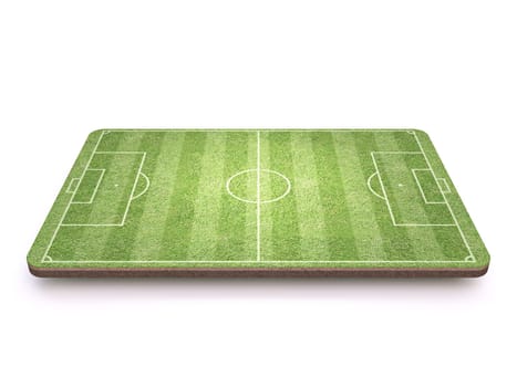 Football Soccer playground Side view 3D rendering illustration isolated on white background