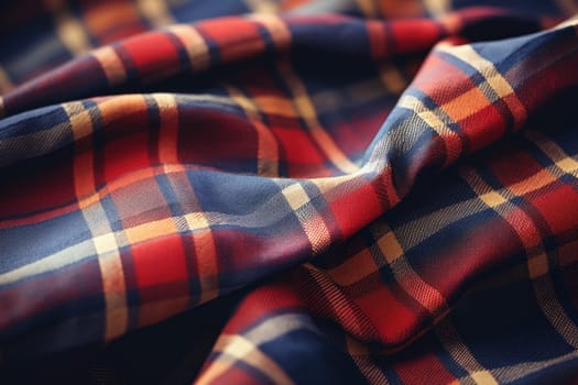Closeup of checkered fabric as background.