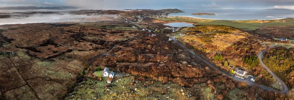 Aerial view of Clooney and Narin by Portnoo in County Donegal, Ireland
