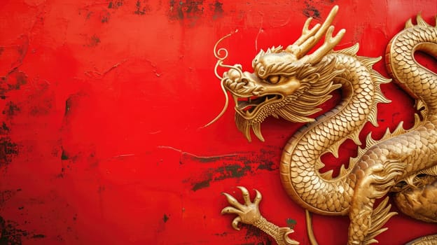 Happy Chinese new year, Dragon Zodiac, Chinese golden dragon, greeting cards and banners.