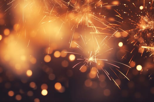Bokeh fireworks lighting up the night sky, AI Generative.