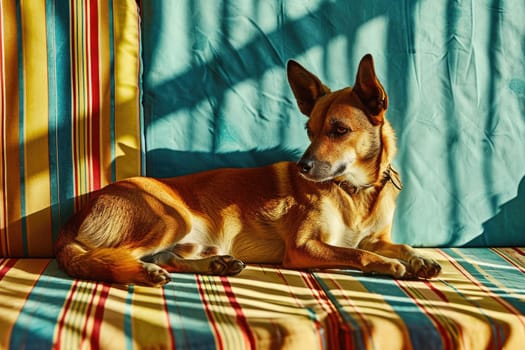 Portrait of a dog in pop art style, vintage style.