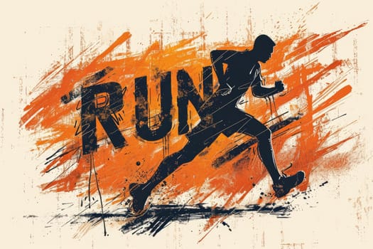 Running poster, Colorful Running marathon poster, sport and activity background.