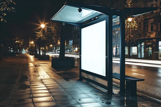 Outdoor white blank empty advertising mockup for advertising.