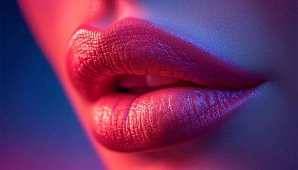 Beautiful lips Close-up. Makeup. Lip matte lipstick. Sexy lips. Part of face, young woman close up. perfect plump lips bodily lipstick. peach color of lipstick on large lips. Perfect makeup Copy space fashion beauty concept sexy