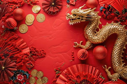 Happy Chinese new year, Dragon Zodiac, Chinese golden dragon, greeting cards and banners.