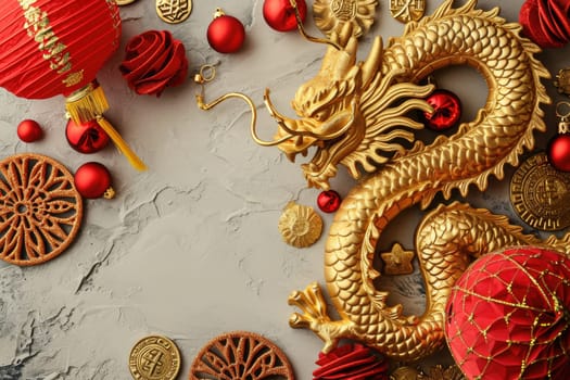 Happy Chinese new year, Dragon Zodiac, Chinese golden dragon, greeting cards and banners.