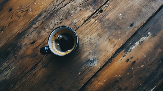 vintage working desk with coffee, coffee break and relax after work, vintage style.