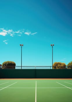 Active Tennis Game on Green Court: Recreation, Competition, and Leisure