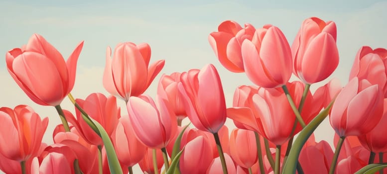 A beautiful close-up of pink tulips with a soft focus background, highlighting the spring season.