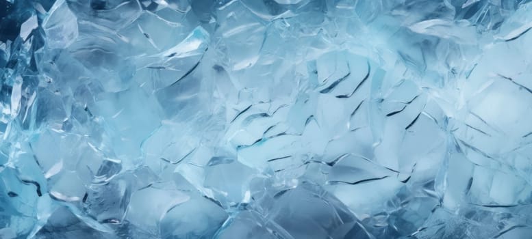 Close-up view of an abstract pattern created by the intricate texture of shattered ice crystals.