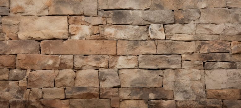 Close-up of a sturdy sandstone wall, showcasing varying hues and natural stone textures.