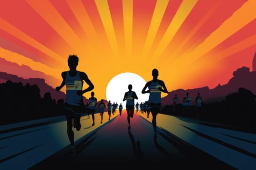 marathon poster design abstract background.