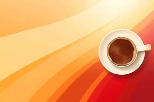 Cup of coffee poster design abstract background.