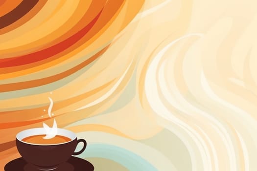 Cup of coffee poster design abstract background.