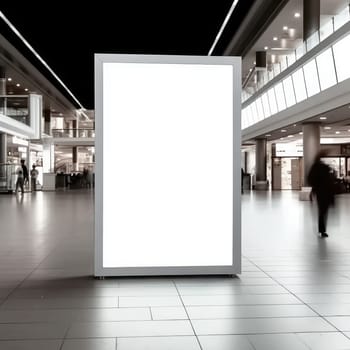 Blank billboard indoors outdoors, Generative AI.