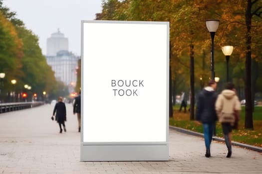 Blank billboard indoors outdoors, Generative AI.