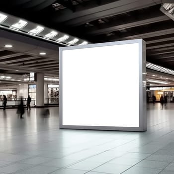 Blank billboard indoors outdoors, Generative AI.