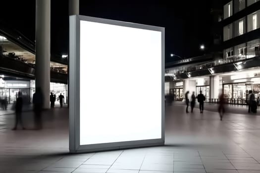 Blank billboard indoors outdoors, Generative AI.