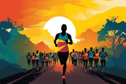 marathon poster design abstract background.