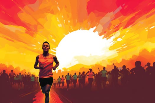 marathon poster design abstract background.
