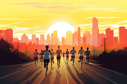 marathon poster design abstract background.