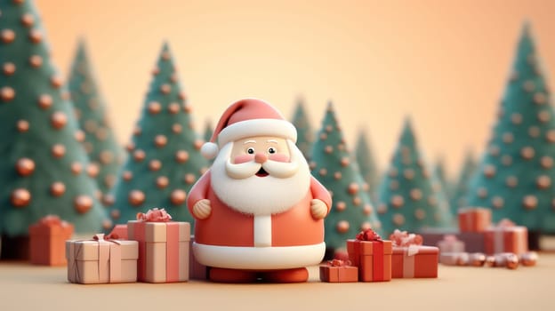 Christmas festival with copy space, Santa Claus, Generative AI.