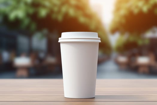 Paper coffee cup mock-up Generative AI.