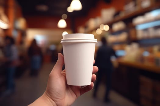 Paper coffee cup mock-up Generative AI.