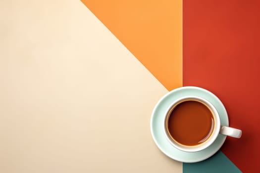Cup of coffee poster design abstract background.