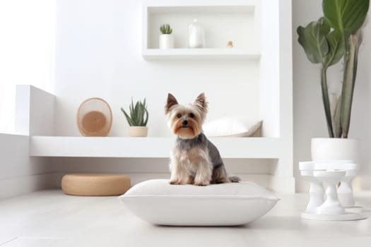 Photo of Dog in Modern living room interior.