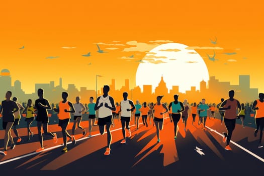 marathon poster design abstract background.