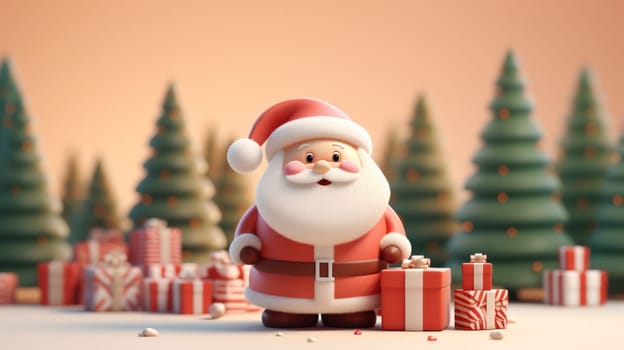 Christmas festival with copy space, Santa Claus, Generative AI.
