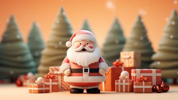 Christmas festival with copy space, Santa Claus, Generative AI.