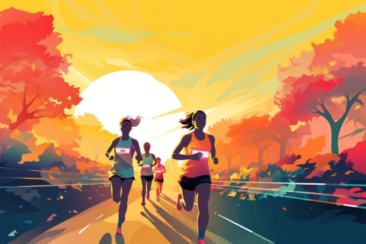 marathon poster design abstract background.