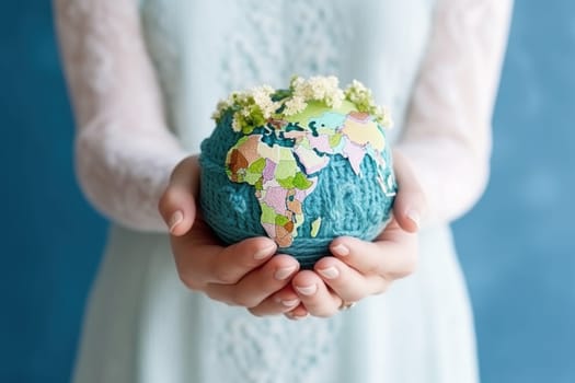 Only One Earth- World Environment day concept 3d design background.