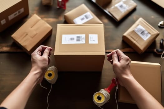 using stickers to label packages for shipping, Warehouse Documents Checklist, Drop shipping company, Generative AI.