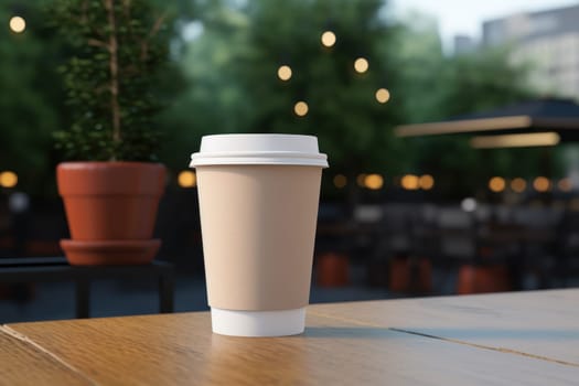 Paper coffee cup mock-up Generative AI.