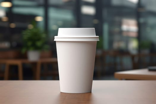 Paper coffee cup mock-up Generative AI.