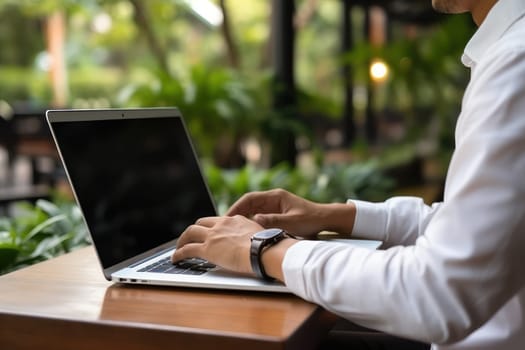 man on labtop analysis, Generative AI.