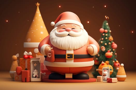 Christmas festival with copy space, Santa Claus, Generative AI.